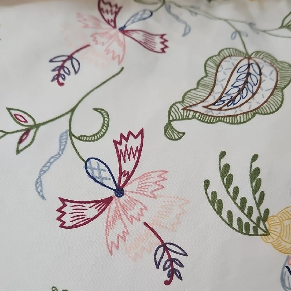 DownTown Company Floral Paisley Yellow  Blue Cotton King Duvet & Pillow Sham Set
